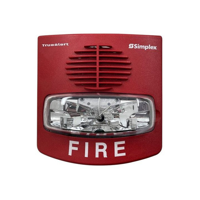 TrueAlert Non-Addressable Horn/Strobe, Wall-Mount, 4-Wire, 110cd, Free-Run/Sync, Red, Logo Only - 4903-9427